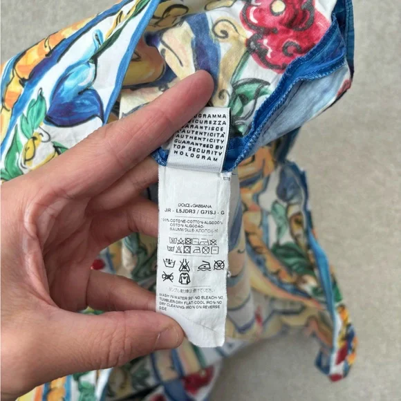 Dolce and Gabanna Toddler Majolica print designer dress Authentic Made in Italy - Picture 10 of 11